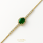 Zümrüt Taşlı Altın Kaplama Lüks Bileklik – Lumér