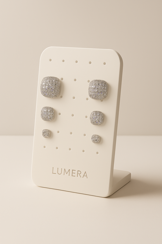 ✨ Luméra 3’lü Parlak Taşlı Küpe Seti – Zamansız Işıltı