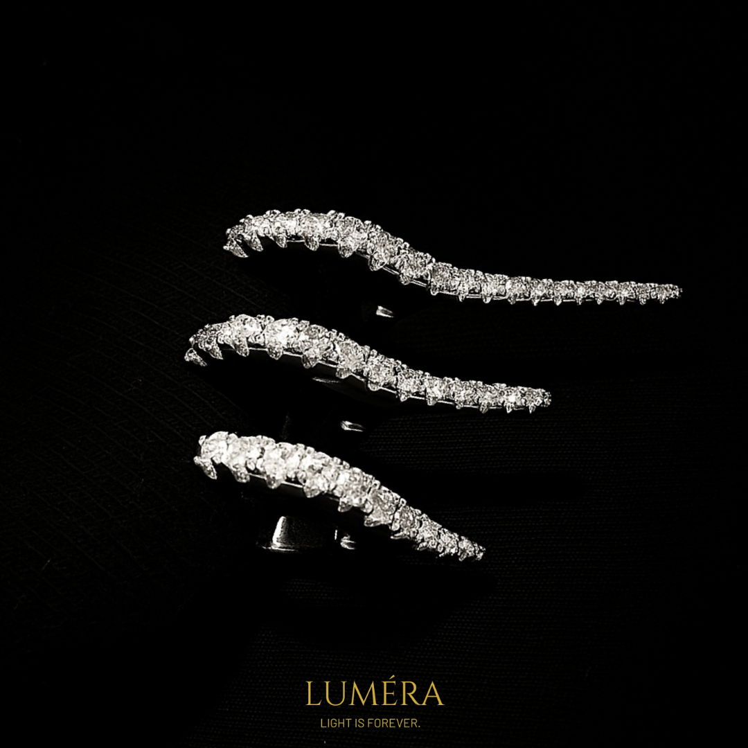 Modern Tasarım Gümüş Rodyum Kaplama Lüks Yüzük – Luméra