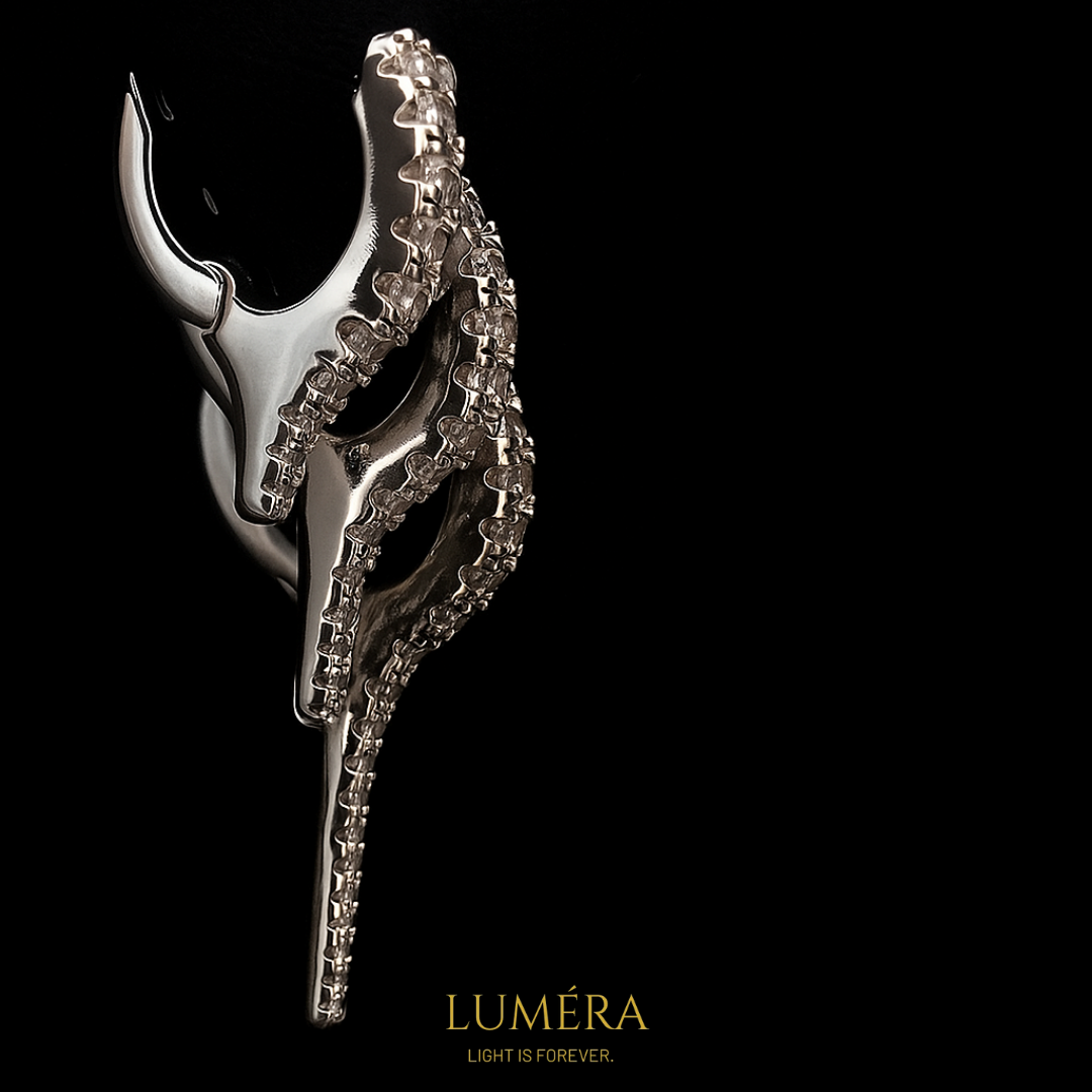 Modern Tasarım Gümüş Rodyum Kaplama Lüks Yüzük – Luméra